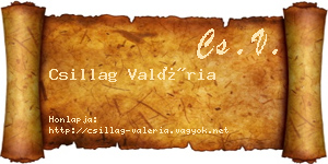 Csillag Valéria névjegykártya