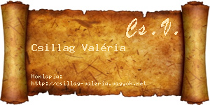Csillag Valéria névjegykártya